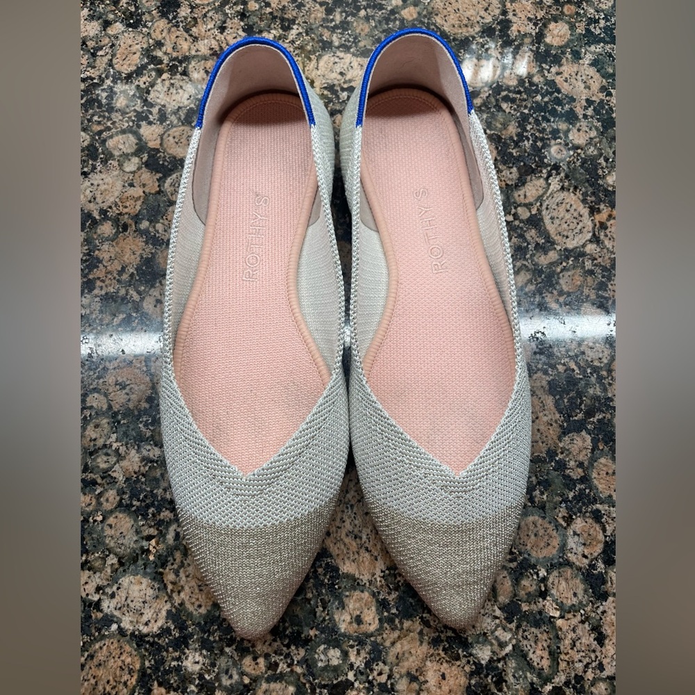 ROTHY’S Diamond Metallic Point Flats